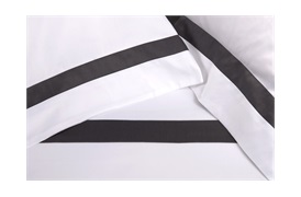 Finibus Border Oxford Pillowcases Grey - Standard