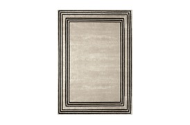 Vicos Border Rug 250x350cm in Black & Beige 