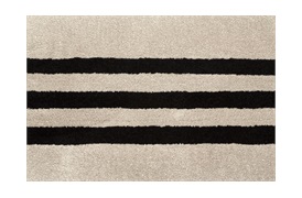 Vicos Border Rug 250x350cm in Black & Beige 