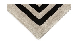 Vicos Border Rug 250x350cm in Black & Beige 