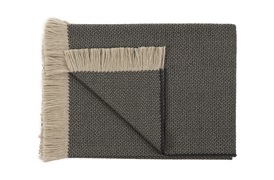 Two-Tone Beige/Charcoal Throw
