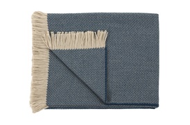 Two-Tone Beige/Teal Throw