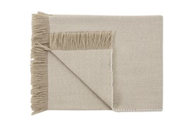Two-Tone Beige/White Throw 