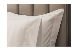 Caily Stripe Super king Duvet Set White with Standard Pillowcases