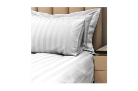 600tc Caily Duvet Set     in Silver Grey Stripes