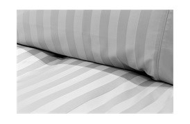 600tc Caily Duvet Set     in Silver Grey Stripes