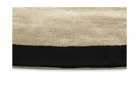 Barker Border Round Rug D:320 in Pebble Grey and Black