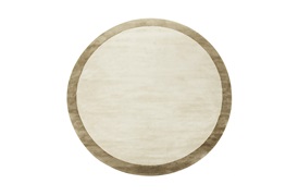 Barker Border Round Rug D:320 in Ecru and Stone Grey