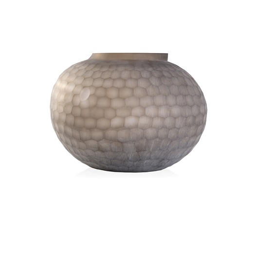 Large Round Vase - Clear/Smoke Grey