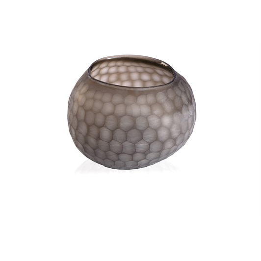 Medium Round Vase - Clear/Smoke Grey