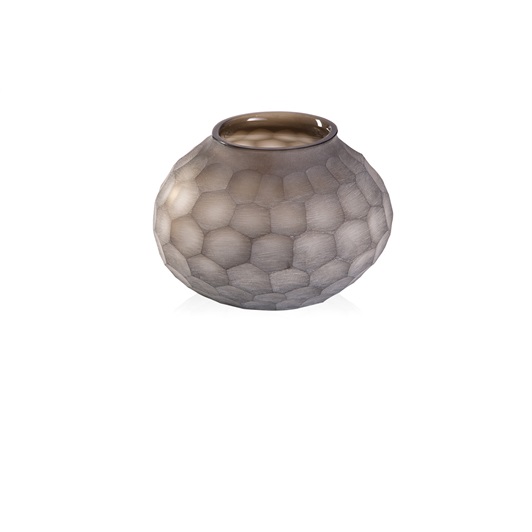 Small Round Vase - Clear/Smoke Grey