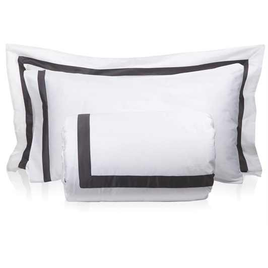 Finibus Border King Size Duvet set White/Grey  