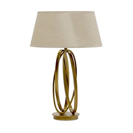  Antique Brass Base & Soft Latte Shade
