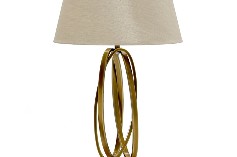  Antique Brass Base & Soft Latte Shade
