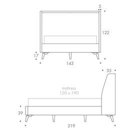 Small double bed