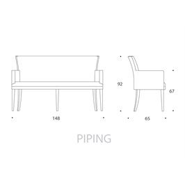 Medium Carver Bench 05 - Piping
