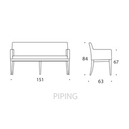 Medium Carver Bench 05 - Piping