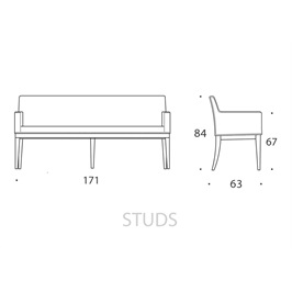 Large Carver Bench 12 - Studs