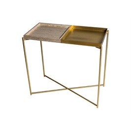 Console S - Brushed Brass & Weathered Oak