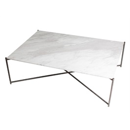 Coffee Table - White Marble and Gun Metal frame