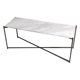 Low Console - White Marble & Gun Metal Frame