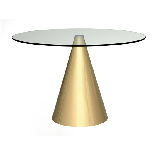 Dining Table - Brushed Brass base & Glass top