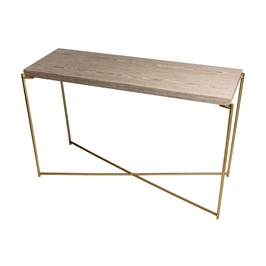 Console L - Weathered Oak & Brushed Brass