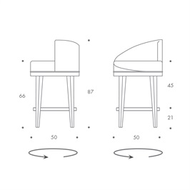 Barstool 15 - SWIVEL Brushed Steel