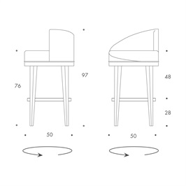 Barstool 11 - SWIVEL Brushed Steel
