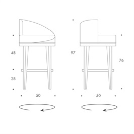 Barstool 12 - SWIVEL Brushed Steel