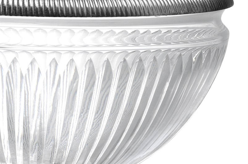 Hand blown clear glass, Silver plated