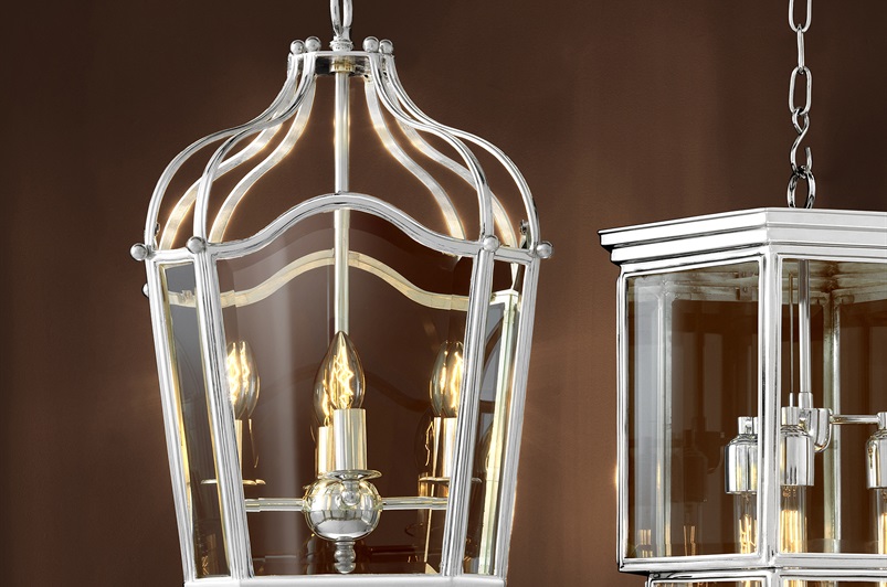Elysee Lantern Chandelier Silver plated