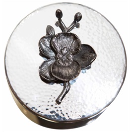 Black Orchid Round Trinket Box