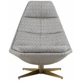 Armchair in Brass Effect / Fabric: Alhambra