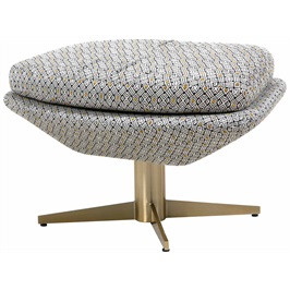 Footstool in Brass Effect / Fabric: Alhambra