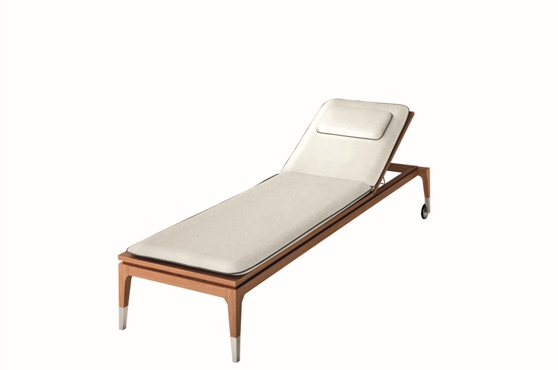 Chaise - Teak Wood /Polished Steel