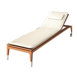 Chaise - Teak Wood /Polished Steel