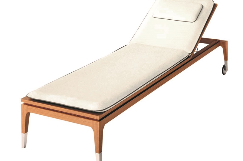 Chaise - Teak Wood /Polished Steel
