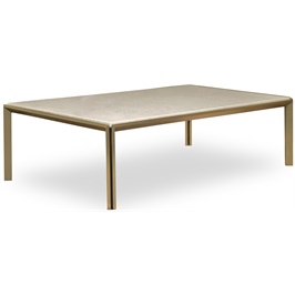 Lata Coffee Table Brushed Gold, Carara Marble