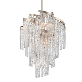 Chandelier - Modern Silver Leaf & Glass