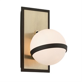 Textured Bronze Brushed Brass & Gloss Opal Glass