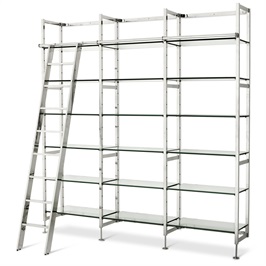 Polished Stainless Steel & Clear Glass