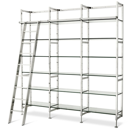 Polished Stainless Steel & Clear Glass