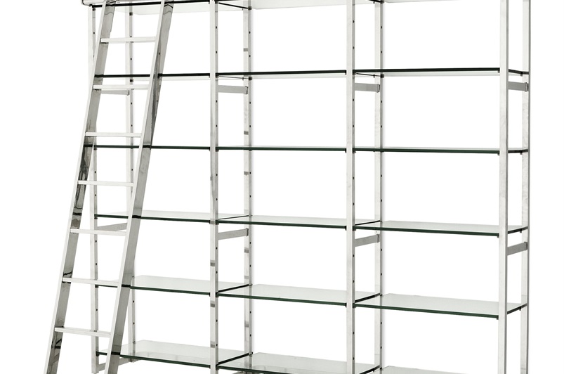 Polished Stainless Steel & Clear Glass