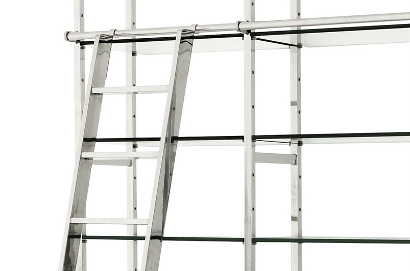 Polished Stainless Steel & Clear Glass