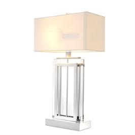 Crystal Glass, Nickel Finish & White Shade