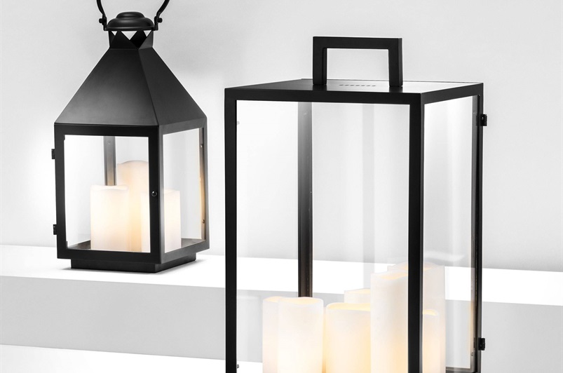 Black Finish, Clear Glass 