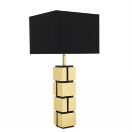 Polished Brass & Black Shade