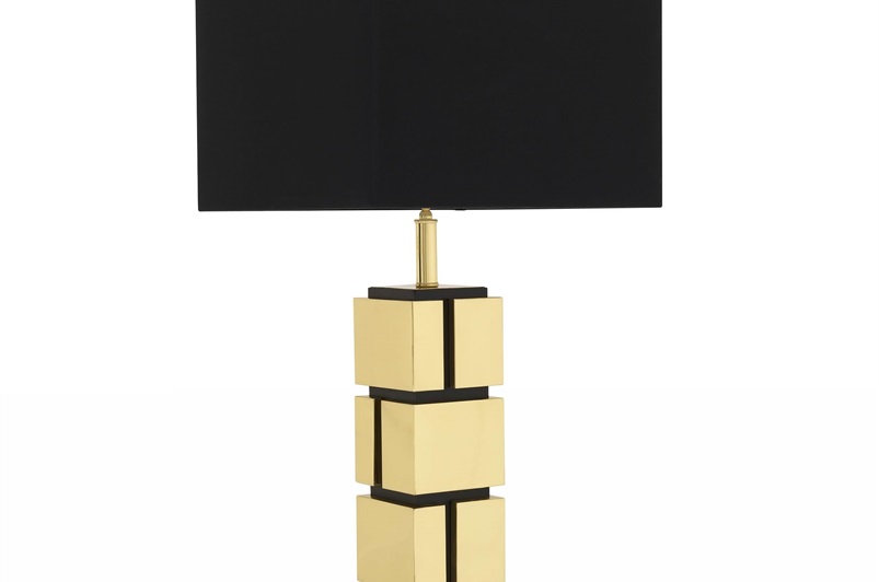 Polished Brass & Black Shade