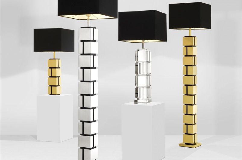 Polished Brass & Black Shade